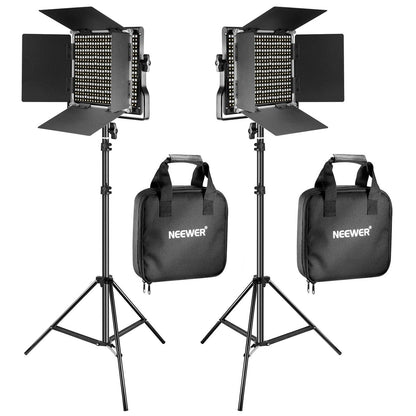 NEEWER 2 Pack Bi-Color 660 LED Video Light and Stand Kit - Techable