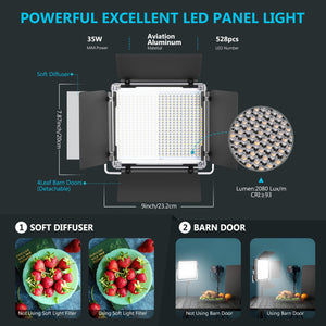 NEEWER 2-Pack SNL530 LED Video Lighting Kit
