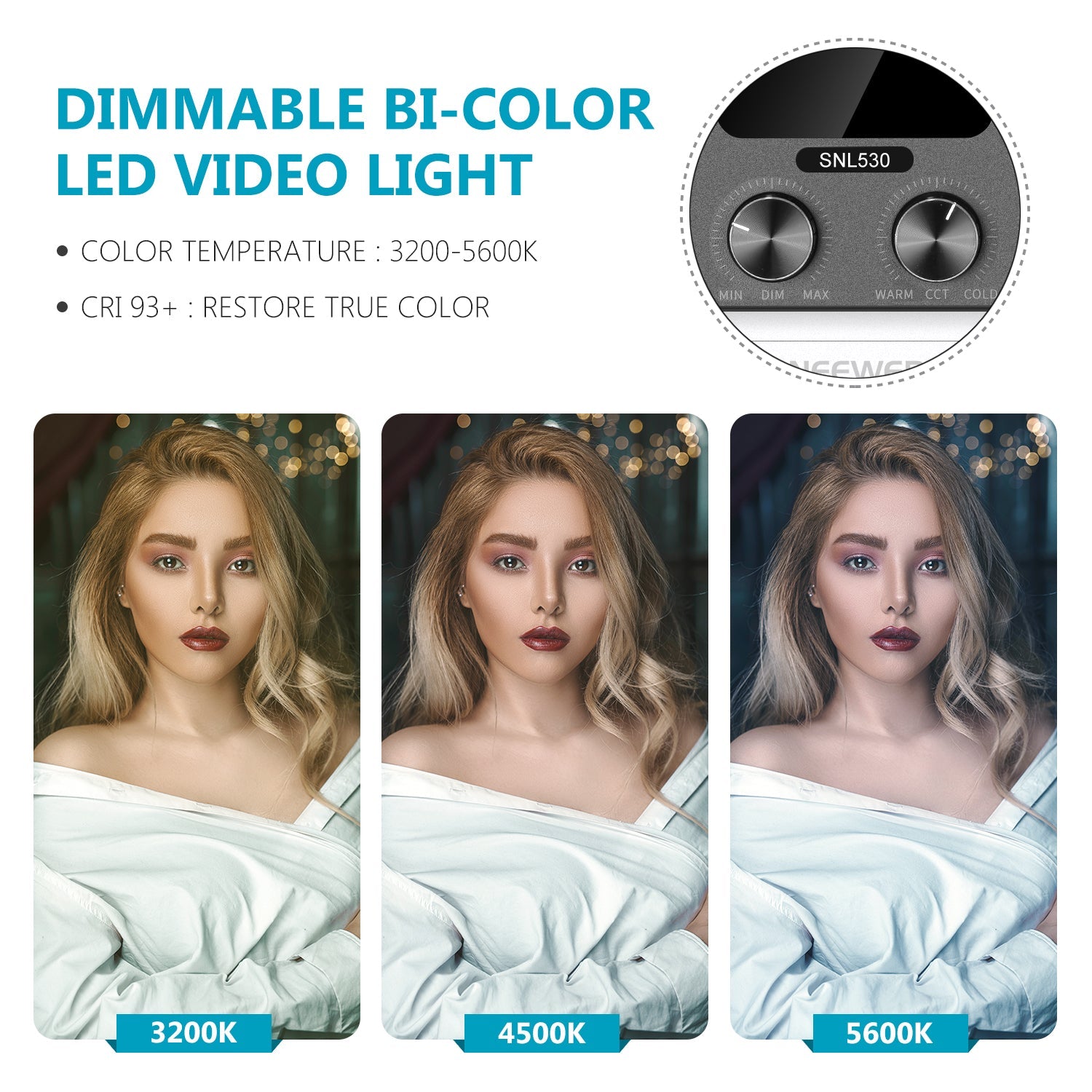 Neewer 2 Pack 528 LED Video Light with APP Intelligent Control System - Techable