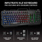 Enhance Infiltrate KL2 Membrane Gaming Keyboard – Multi-Color LED – Metal Build – Quiet Switches