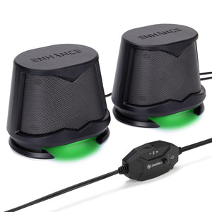 Enhance SB2 USB Powered LED Speakers – Green LED / 10 W Peak