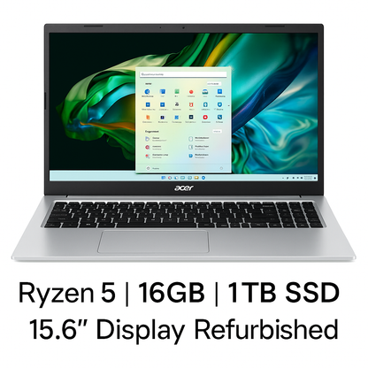 Acer Aspire 3 – 15.6" Laptop | AMD Ryzen 5 | 16GB RAM | 1TB SSD – Certified Refurbished