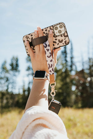 Brown Leopard Wrist Lanyard