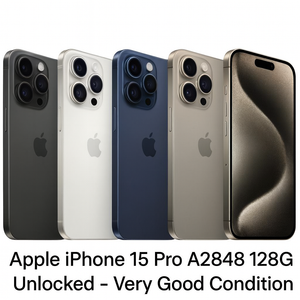 Apple iPhone 15 Pro A2848 6.1-inch Display Factory Unlocked Smartphone 128GB – Very Good Refurbished