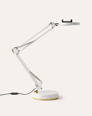 Canvas Lamp with Weighted Marble Base
