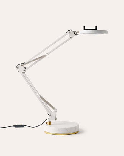 Canvas Lamp with Weighted Marble Base