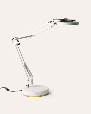 Canvas Lamp with Weighted Marble Base