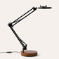 Black Canvas Lamp with Weighted Wooden Base