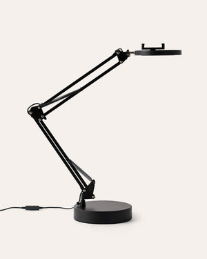 Black Canvas Lamp with Weighted Matte Metal Base