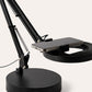 Black Canvas Lamp with Weighted Matte Metal Base
