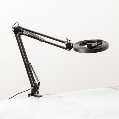 Black Canvas Lamp with Desk Clamp