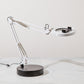 White Canvas Lamp with Weighted Matte Metal Base
