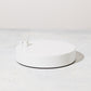 White Canvas Lamp with Weighted Matte Metal Base