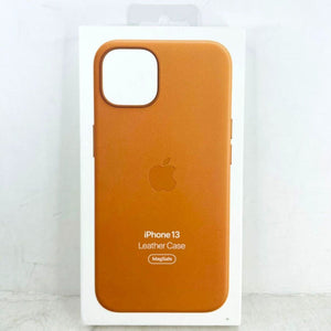 Apple Leather Case with MagSafe Snap‑On Leather Cover Orange / Golden Brown