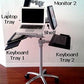 DVC04-F Rolling Pole Computer Workstation - Sit to Stand - Height Adjustable