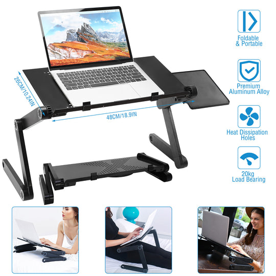 iMounTEK GPCT1656 360° Rotatable Portable Desk Stand with Mouse Board (Black)