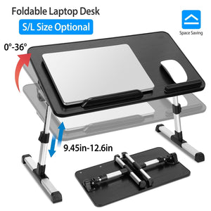 iMounTEK Laptop Lap Desk Adjustable Foldable Stand with Mouse Pad (Black)