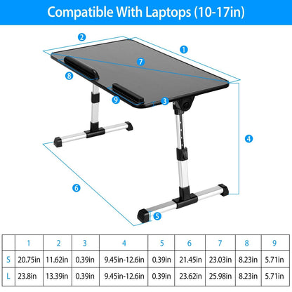 iMounTEK Laptop Lap Desk Adjustable Foldable Stand with Mouse Pad (Black)