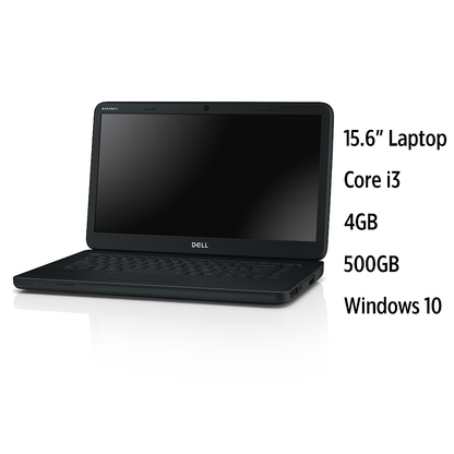 Dell Inspiron 15.6" Laptop Intel Core i3 4GB RAM 500GB HDD Windows 10 – Good Refurbished