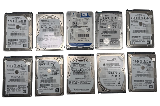 Lot of 10 Mixed Major Brand 500GB 2.5" SATA Notebook Laptop Hard Drive HDD