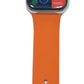 Hermes Apple Watch Series 7 GPS/ Cellular 45 mm - Stainless Steel - Orange Silicone Watch Band
