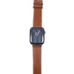 Hermes Apple Watch Series 7 GPS/ Cellular 45 mm - Stainless Steel - Brown Faux Leather Watch Band