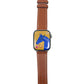 Hermes Apple Watch Series 7 GPS/ Cellular 45 mm - Stainless Steel - Brown Faux Leather Watch Band