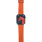 Hermes Apple Watch Series 7 GPS/ Cellular 45 mm - Stainless Steel Case - Orange Faux Leather Watch Band