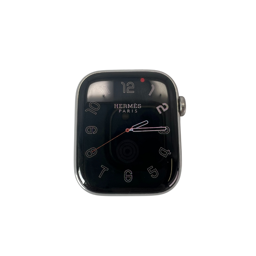 Hermes Apple Watch Series 7 GPS/ Cellular 41 mm - Space Black Stainless Steel Case - Black Silicone Watch Band - Techable