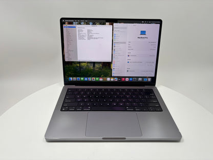 MacBook Pro (2021) 14-inch – Apple M1 Pro 8-Core CPU • 14-Core GPU – 16GB RAM 512GB SSD – Read