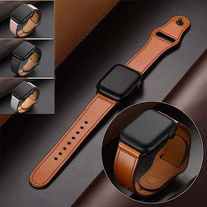 Leather Apple Watch Band For iWatch Series 4 – 8 Two-Piece Strap