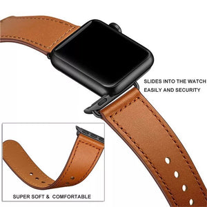 Leather Apple Watch Band For iWatch Series 4 – 8 Two-Piece Strap