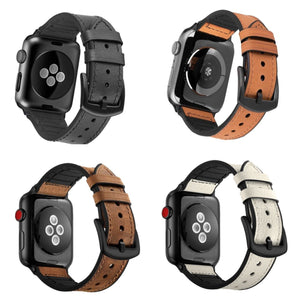 Leather + Silicone Apple Watch Band – Series 2-8 • 38-45 mm – Hybrid Comfort
