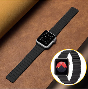 Luxury Magnetic Leather Loop Wristband for Apple Watch