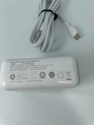 Anker PowerPort Atom III 60W | GaN Fast Charger | USB-C Adapter | White