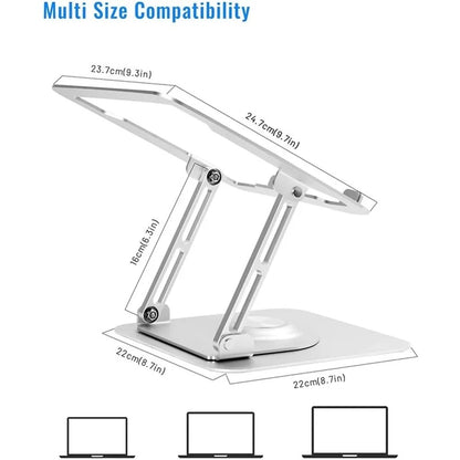 360° Rotating Metal Laptop Stand Riser Foldable & Adjustable