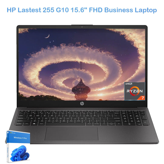 HP 255 G10 Ryzen 7 7730U Laptop Black / 16 GB RAM / 512 GB SSD Win 11 pro US