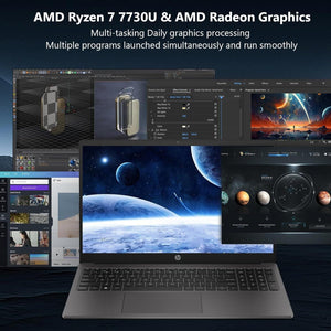 HP 255 G10 Ryzen 7 7730U Laptop Black / 16 GB RAM / 512 GB SSD Win 11 pro US