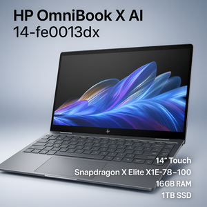 HP OmniBook X AI 14" Touch – Snapdragon X Elite – 16GB RAM – 1TB SSD – W11 Laptop - Certified - Refurbished