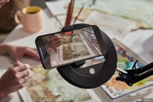 Black Canvas Lamp with Desk Clamp