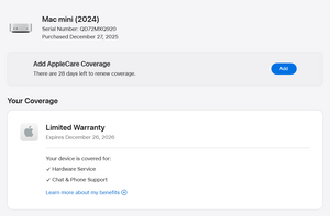 Mac mini (2024) – Apple M4 10-Core CPU • 10-Core GPU – 16GB RAM 256GB SSD – Warranty 12/26/26