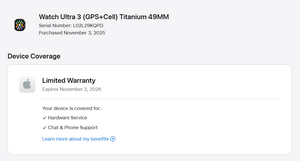 Apple Watch Ultra 3 (2025) – 49mm • GPS • Cellular – Black Titanium – Warranty 11/26