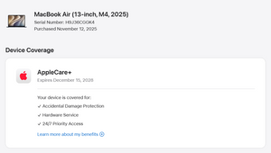 MacBook Air (2025) 13-inch – Apple M4 10-Core CPU • 8-Core GPU – 16GB RAM 256GB SSD – 4 Cycles • AppleCare+ 12/28