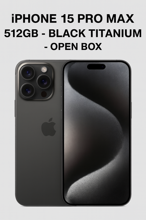 Apple iPhone 15 Pro Max – 512GB – Black Titanium (Unlocked) – Open BOX