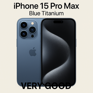 Apple iPhone 15 Pro Max – 6.7" Display – 256GB – Blue Titanium (Unlocked) – Very Good