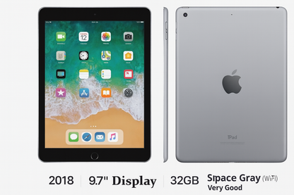 Apple iPad 6 (2018) – 9.7" Display – 32GB – Space Gray (WiFi) – Very Good