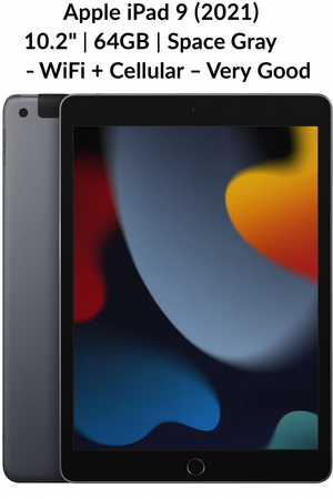 Apple iPad 9 (2021) 10.2" | 64GB | Space Gray | WiFi + Cellular – Refurbished