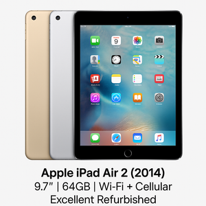 Apple iPad Air 2 (2014) 9.7" | 64GB | WiFi + Cellular – Excellent Refurbished
