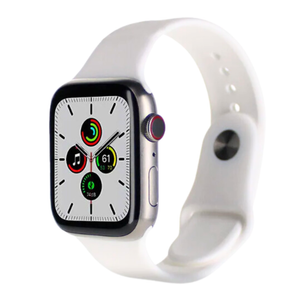 Apple Watch Series 7 (2021) GPS/Cellular A2477  - 45mm Titanium Case -Silicone White Sport band - Techable