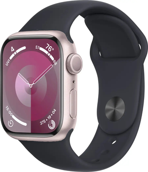 Apple Watch Series 9 (2023) – 45mm GPS Wi-Fi – Aluminum Case with Black Sport Band